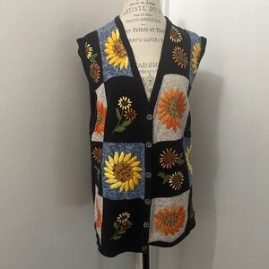Dark navy vest with embroidery Size 22-24 - perfect for Halloween!